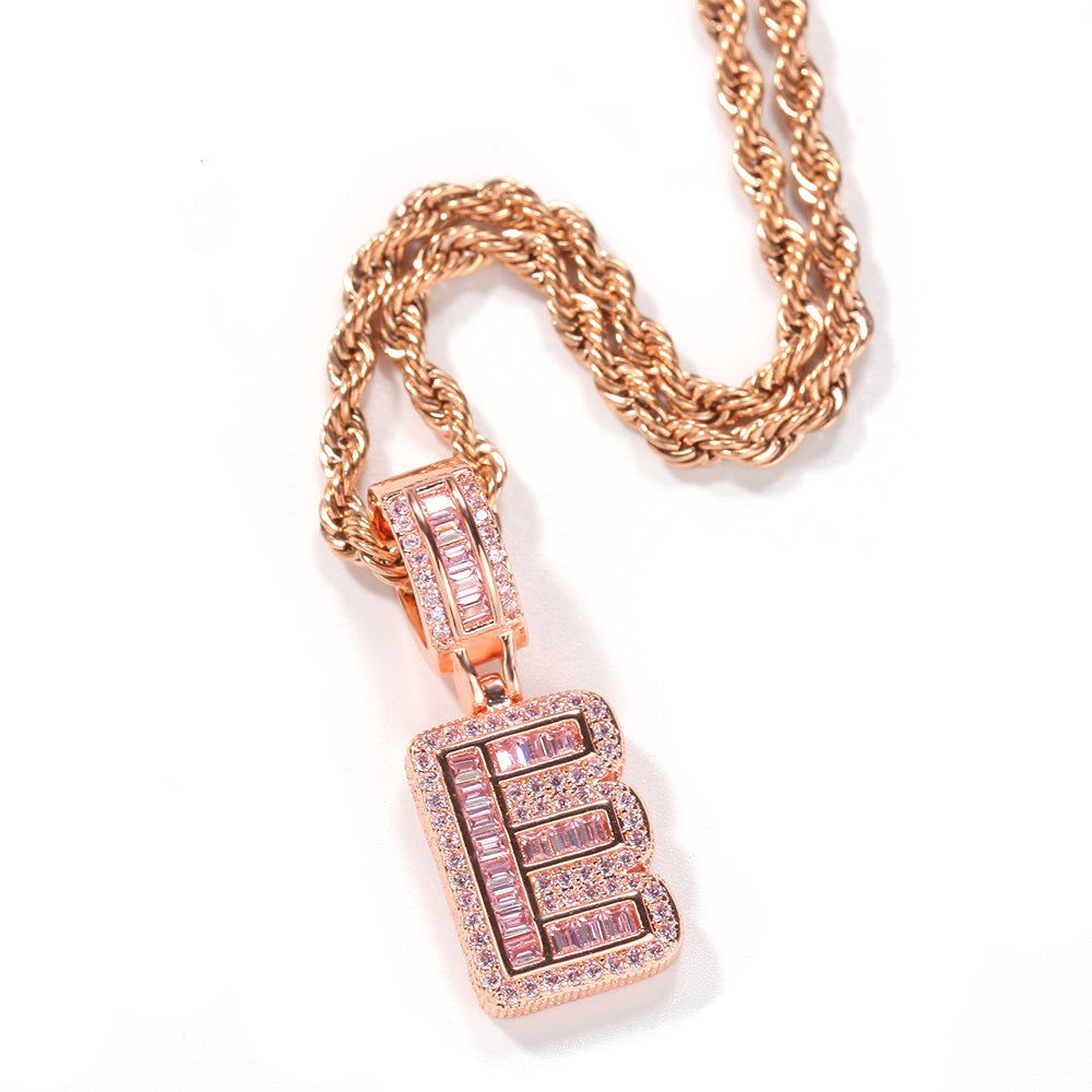 Mini Baguette Letter Pendant