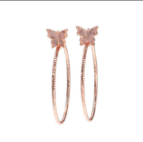 Butterfly Hoop Earrings