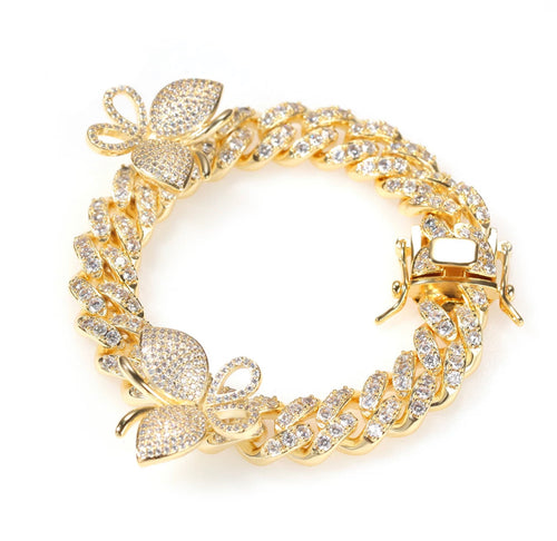 Cuban Link Butterfly Bracelet