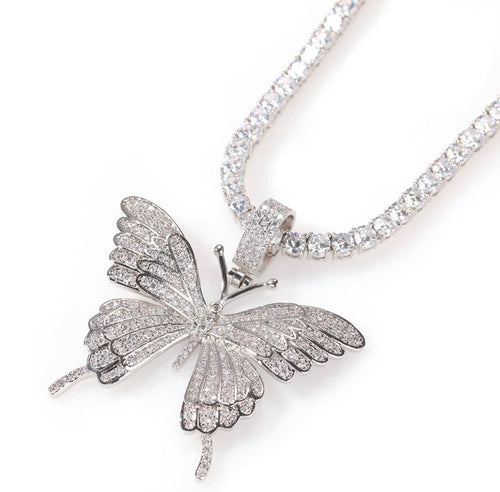 Iced Out Butterfly Pendant