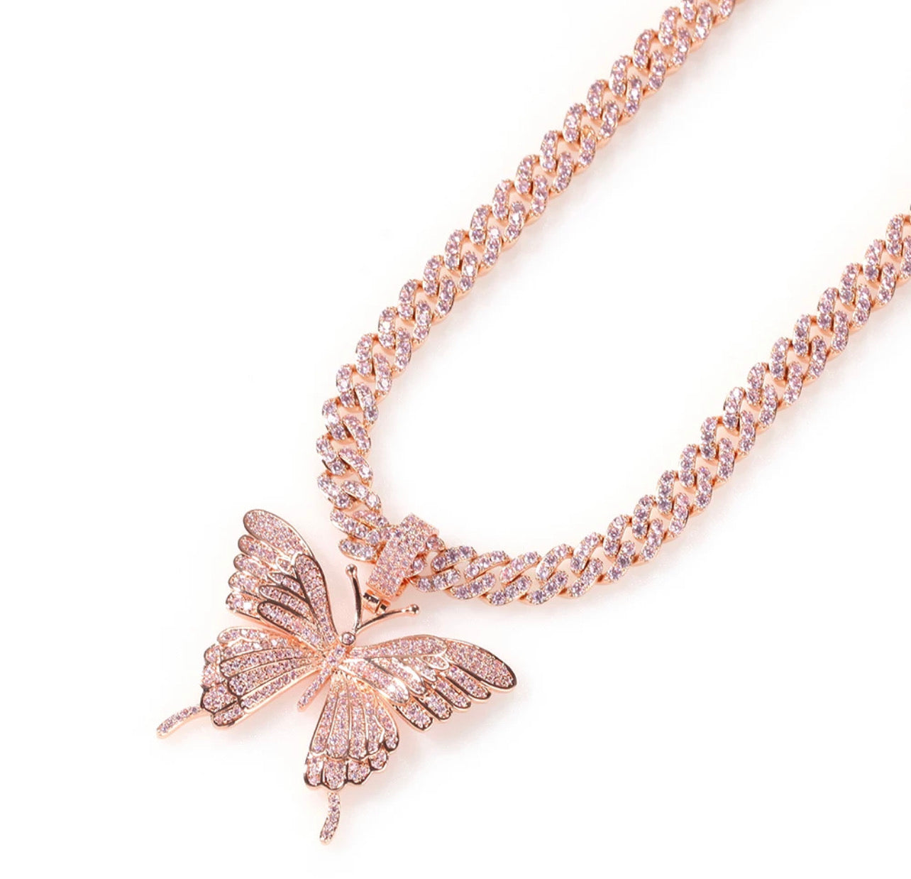 Iced Out Butterfly Pendant