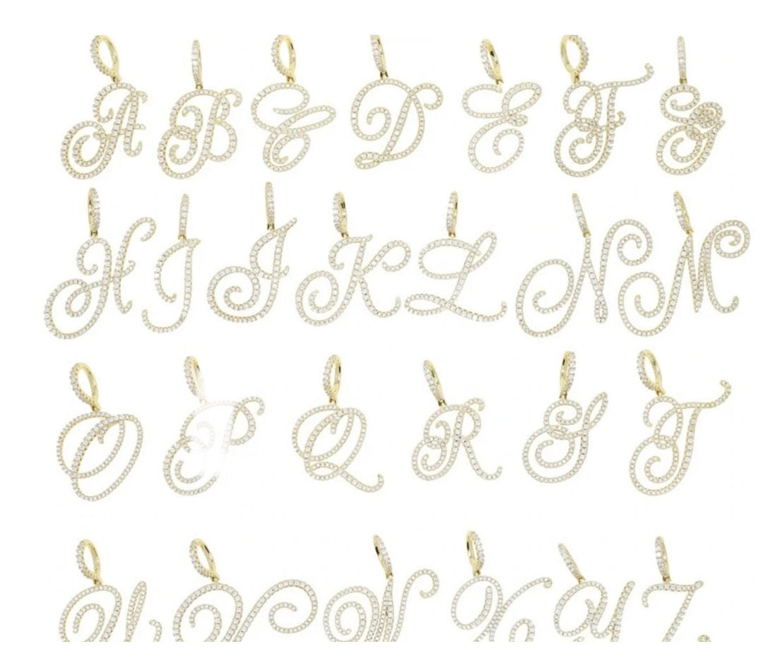 Icy Cursive Letter Pendant